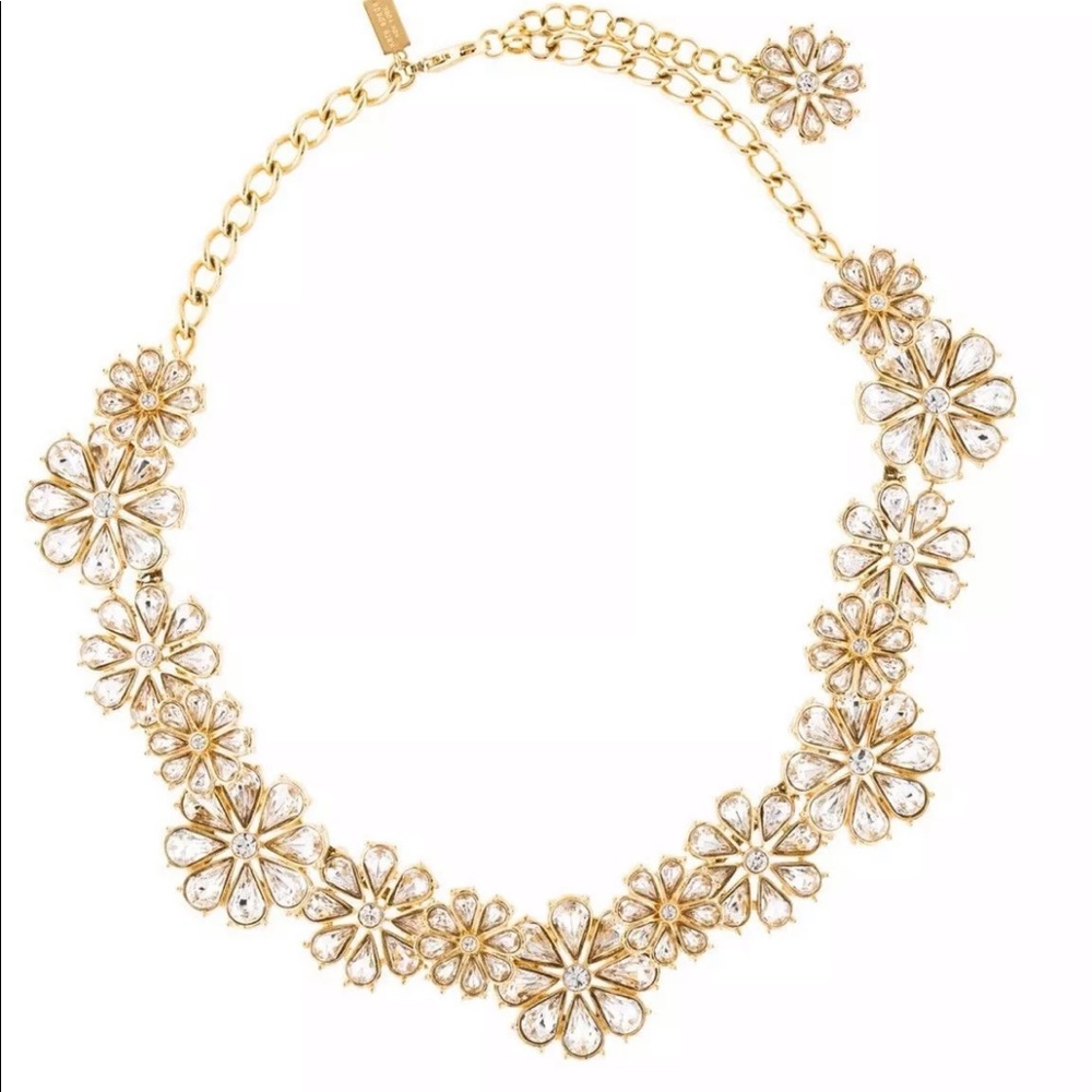 NEW Kate Spade Clear as Crystal Floral Necklace